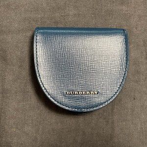 BURBERRY Blue Leather Clam-shell style Wallet